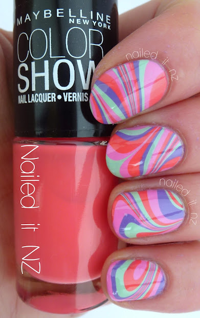 water marble nail art tutorial