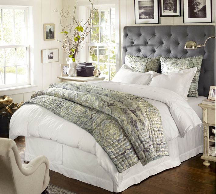 Andrew Barnes Lifestyle Upholstered Headboards Lorraine Tufted Headboard From Pottery Barn