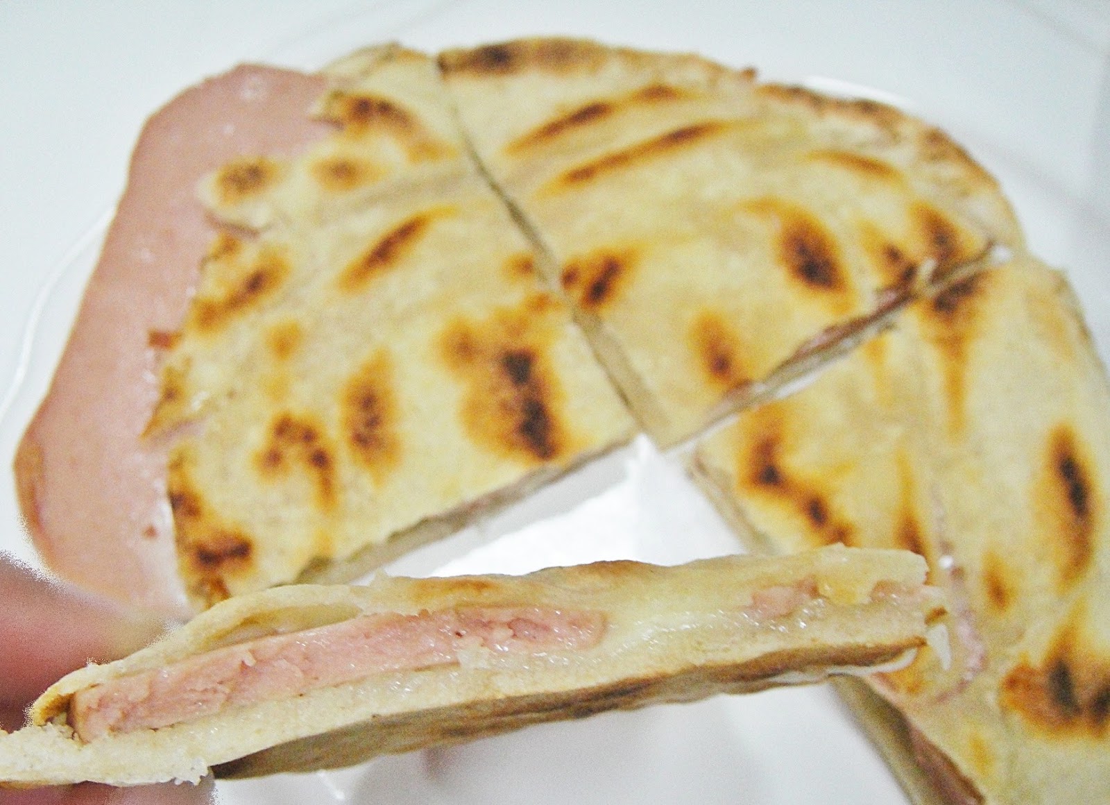 Maryam's Culinary Wonders: 845. Grilled Mortadella Cheese Pita