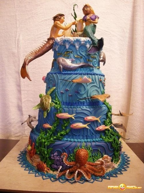 Unique Wedding Cake Ideas - Under the Sea Wedding Cake Merman and Mermaid