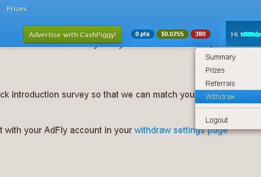 حصري زيادة ارباح adfly بطريقة مضمونة عبر تحويل ارباح cashpiggy Widr