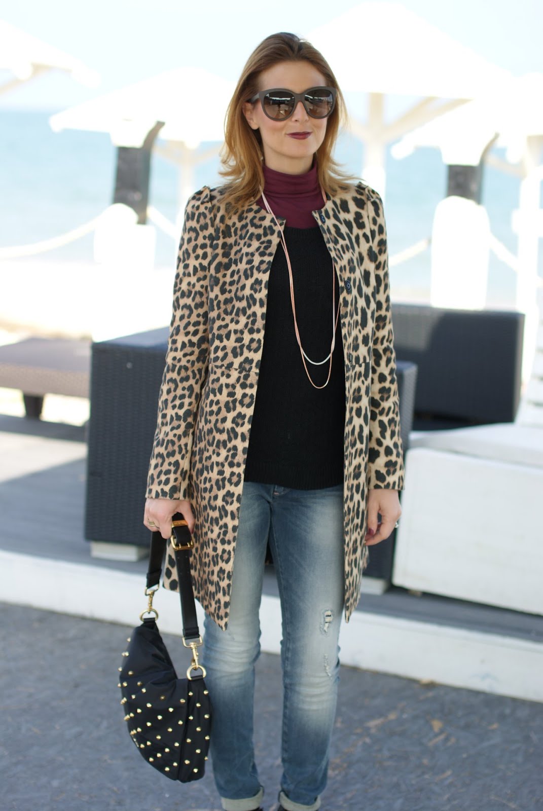 Leopard coat, dark lips | Fashion and Cookies - fashion and beauty blog