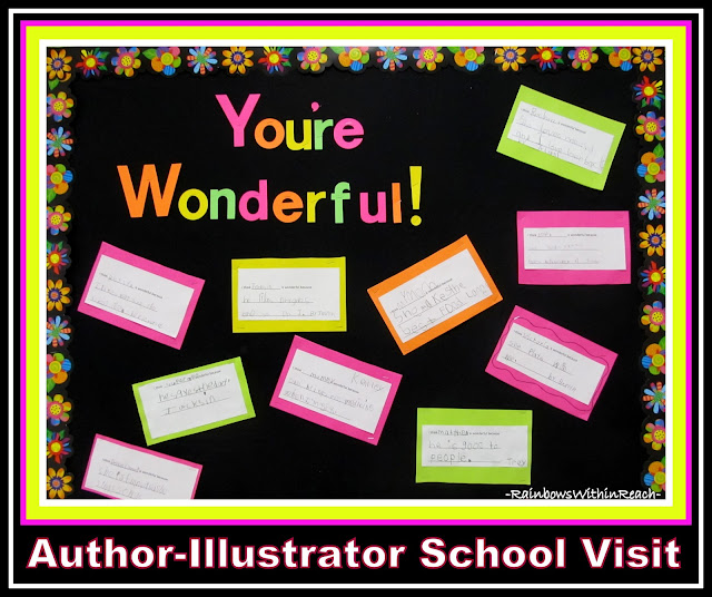 photo of: "You're Wonderful" Bulletin Board with Kindergarten Writing via RainbowsWithinReach