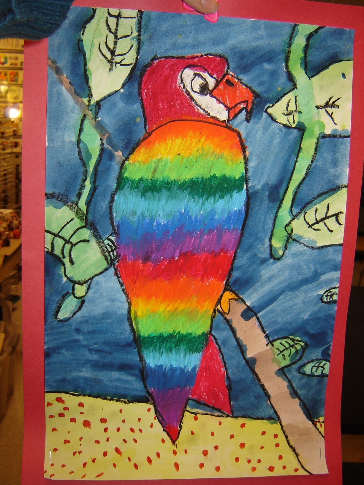Jamestown Elementary Art Blog: 2nd Grade Rainbow Parrots