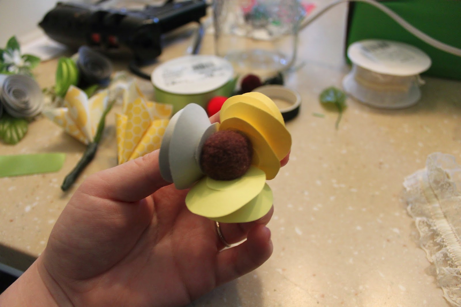 Camp Girl in the Real World DIY Paper Flower Wrist Corsage