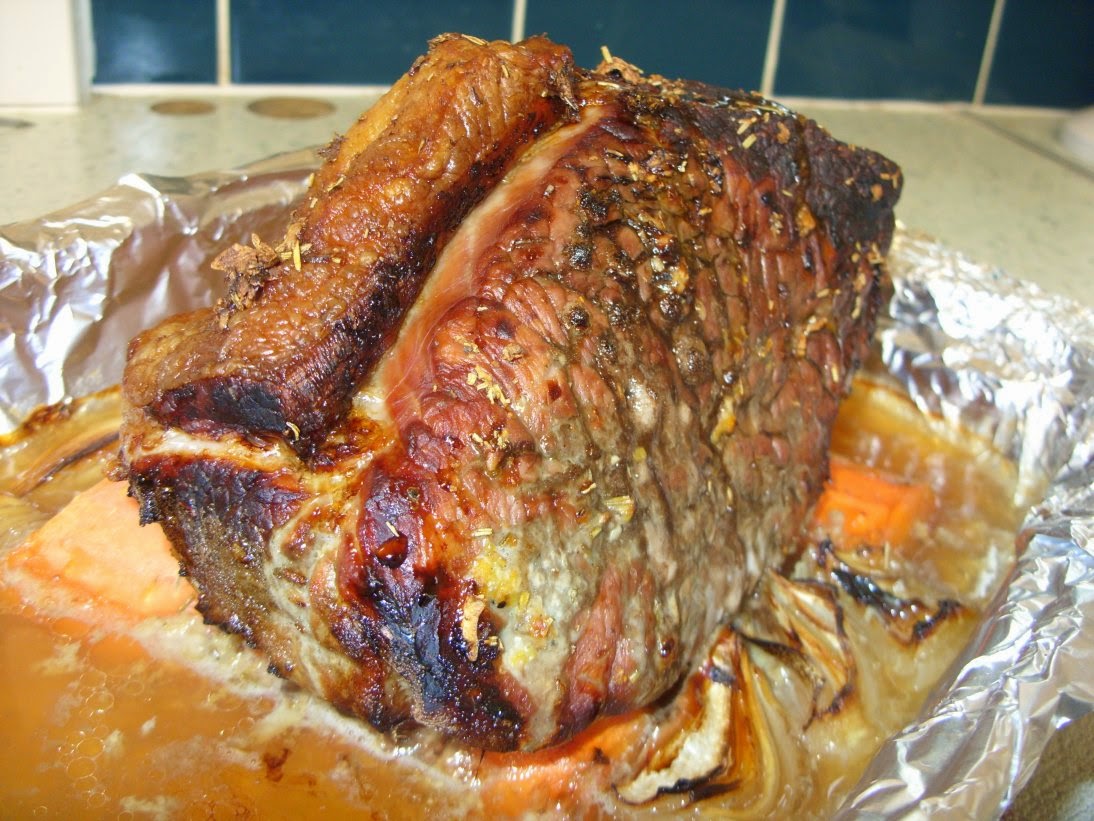 Jenny Eatwell's Rhubarb & Ginger Rose Veal topside roast super