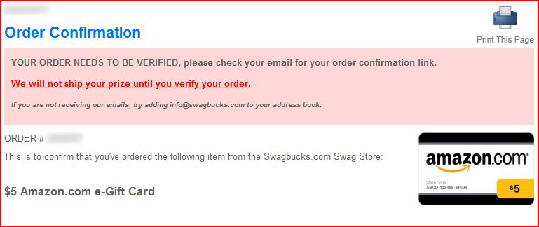 How to order an Amazon Gift Card on Swagbucks Need+to+verify