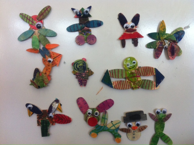 Center School Art: Grade 3 Imaginary Creature Magnets