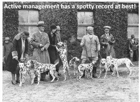 Dalmatians everywhere say active management has a spotty record at best!