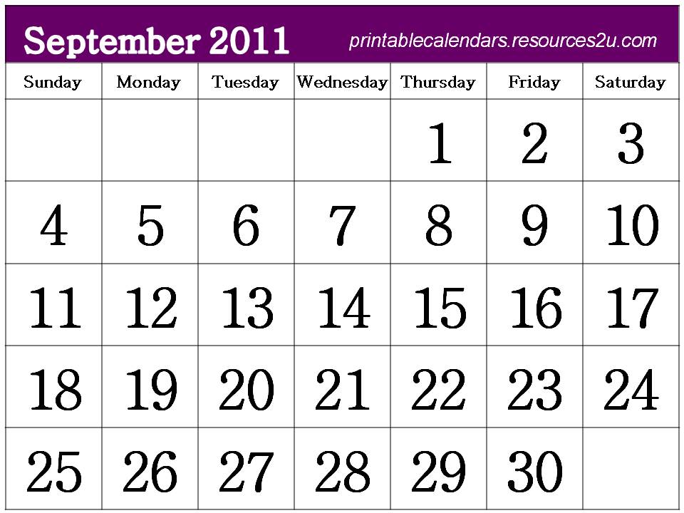 January 2011 Printable Calendar Template