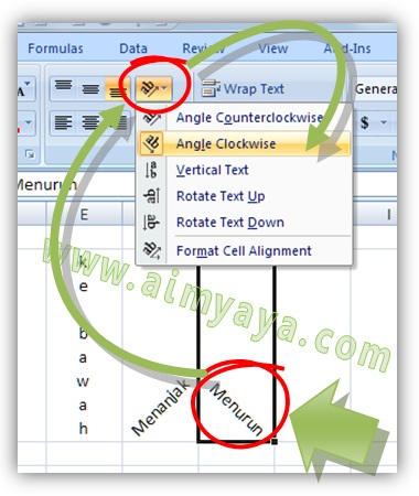 Cara Membuat Tulisan Miring Diagonal Atau Ke Bawah Di Microsoft Excel