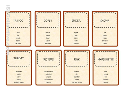 Sample Of Taboo CardJust Use Your Imagination To Describe It And See How Many You Score Sample Of Taboo CardJust Use Your Imagination To Describe It And See How Many You Score
