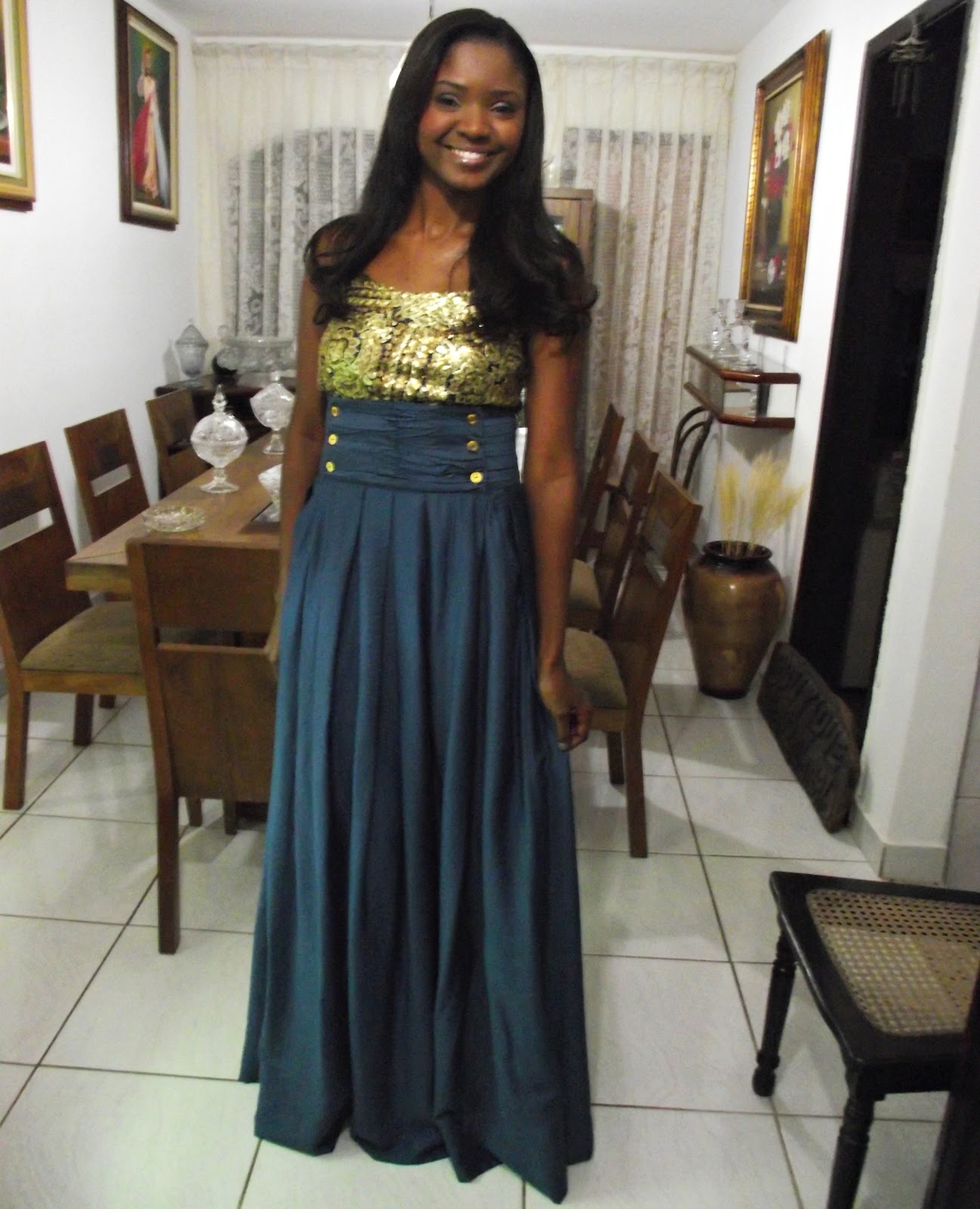 saia longa plissada para casamento