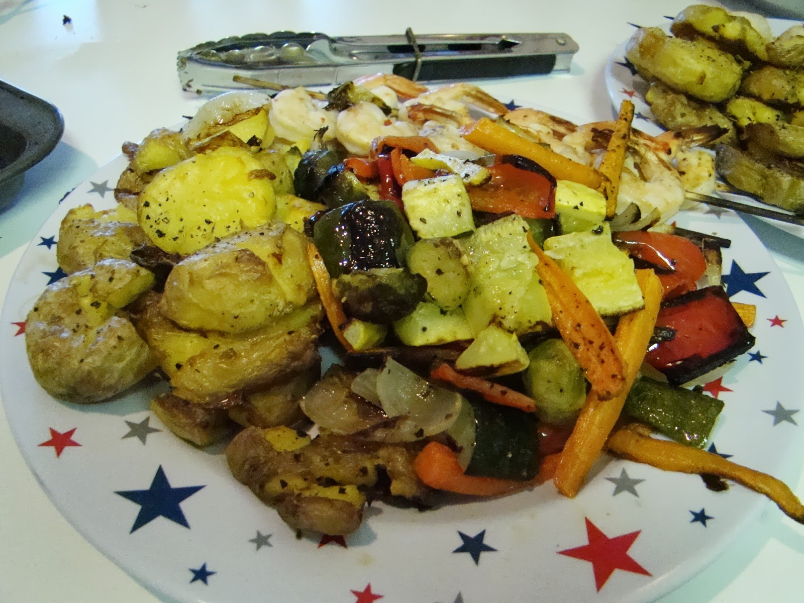 Dinner with the Grobmyers Grilled Shrimp and Roasted Veggies