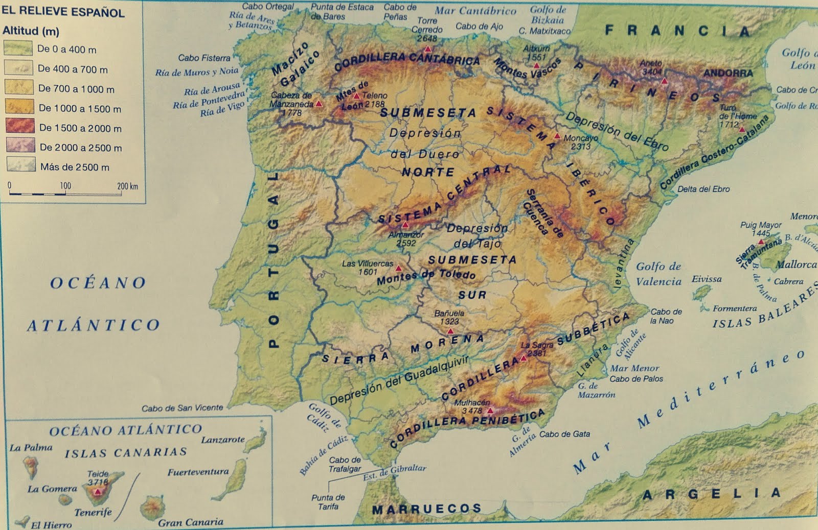 PENÍNSULA IBÉRICA, CANÀRIES I BALEARS FÍSIC