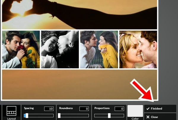 Terminando a montagem com 5 fotos terminando