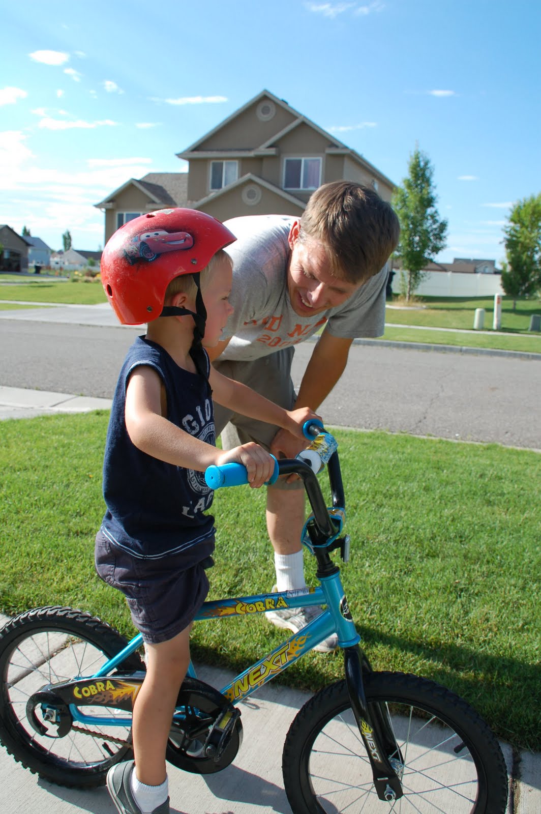 The Tomseth Family Trev can ride his bike with no training wheels...no