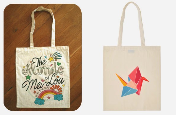 Tote bag personnalisé par Charlie's Dream & Tote bag Origami par Petite Mila