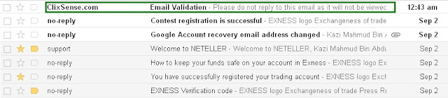 Clixsense Validation Mail