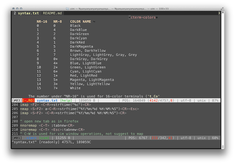 Vim in Terminal (Mac)