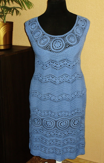 авторские работы, вязание крючком, мастер-класс, мои работы, платье,