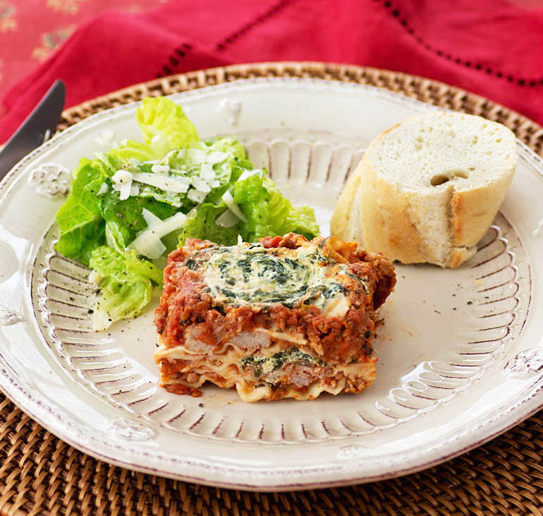 Savoring Time in the Kitchen Turkey Sausage and Spinach Lasagna