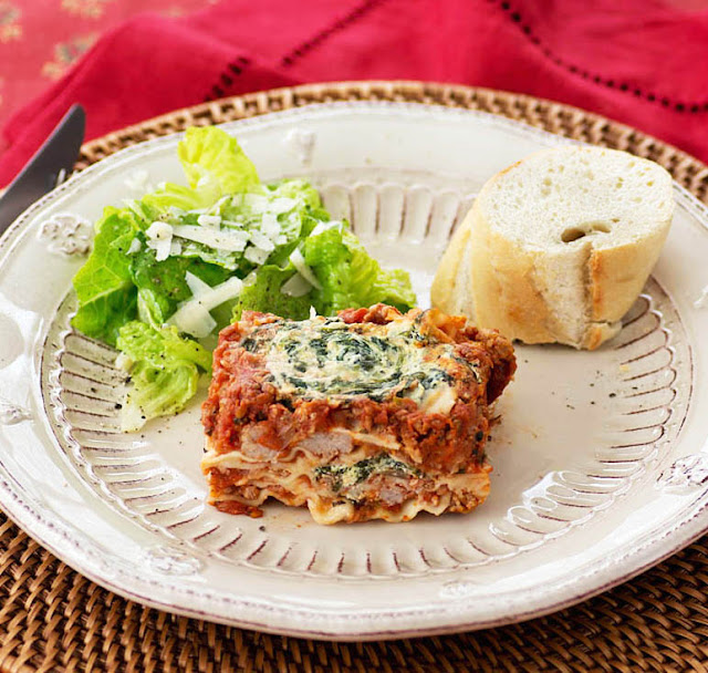 Savoring Time in the Kitchen Turkey Sausage and Spinach Lasagna