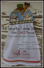 All Hearts Come Home for Christmas Stitchery Tea Towel E-Pattern