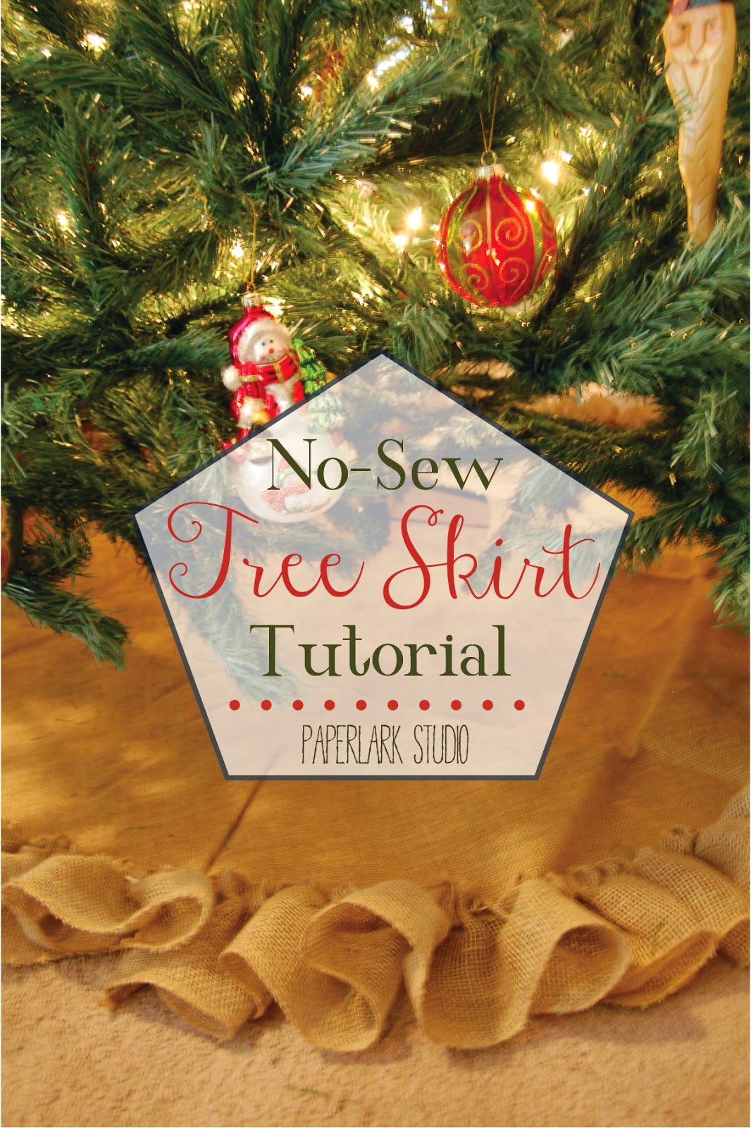 PaperLark Studio Easy NoSew Tree Skirt Tutorial
