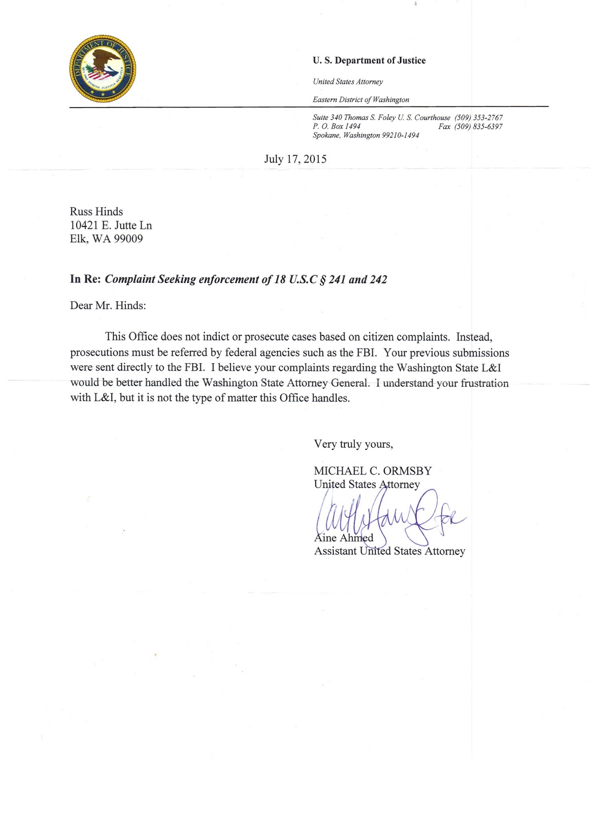 Letter of complaint examples image