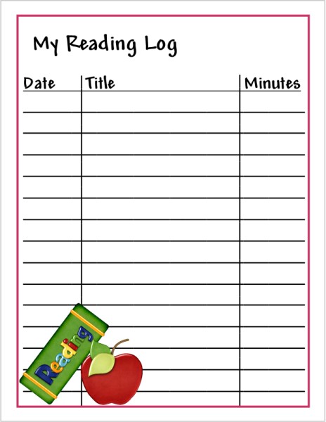 reading log printable