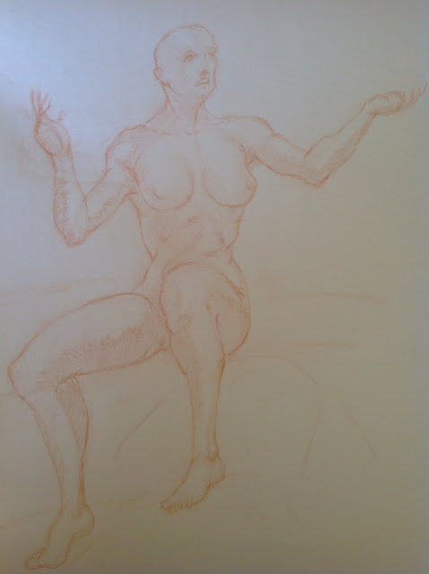 Michael Whynot. A seated female nude looking skyward. Michael Whynot. A seated female nude looking skyward.