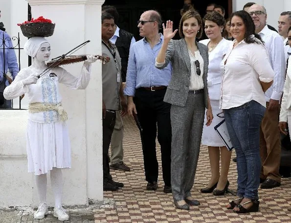 Queen Letizia of Spain visited a market in Suchitoto, 47 km east of San Salvador,