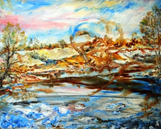 original oil painting on canvas The Last Snow in April