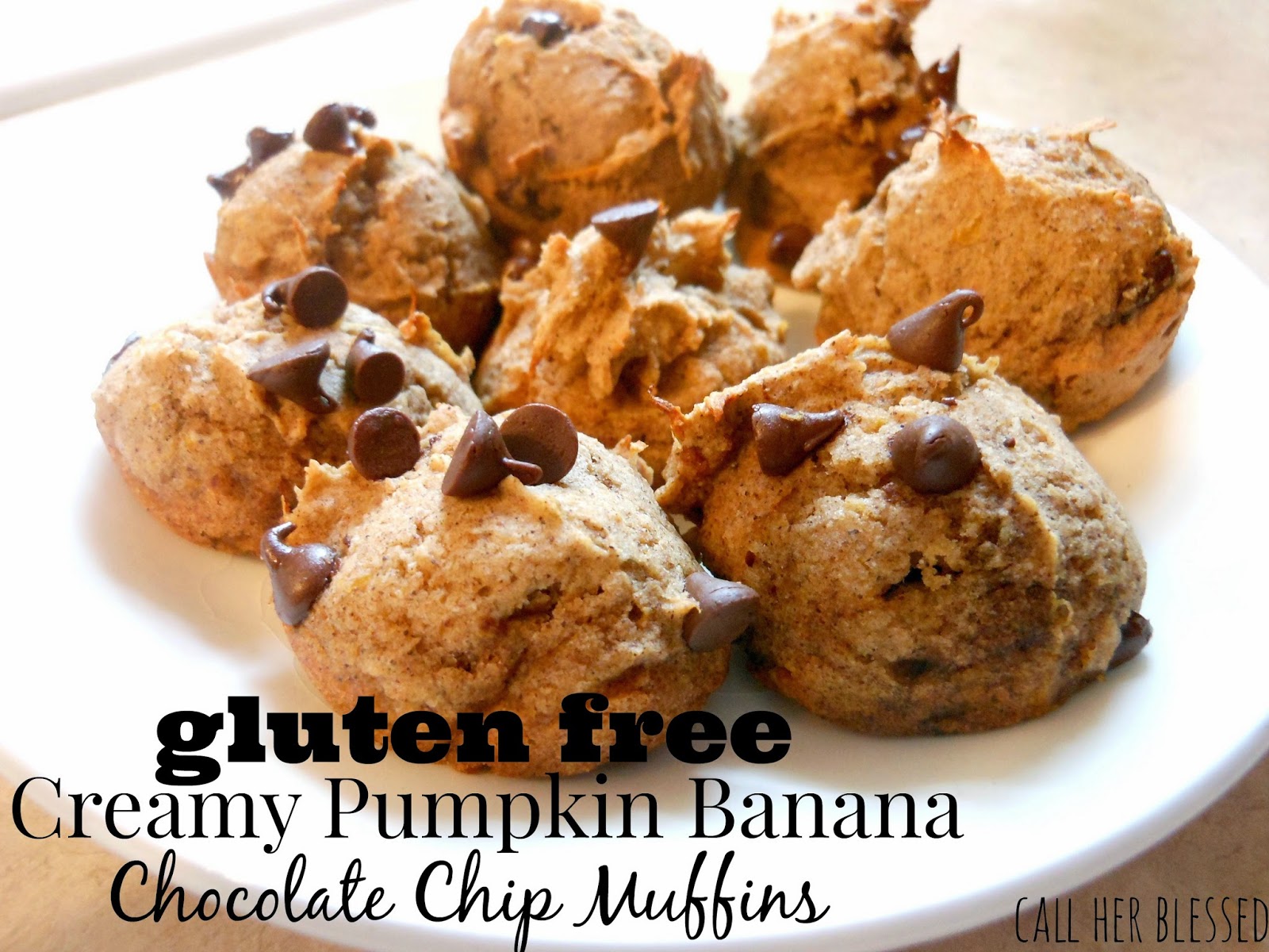 Banana Pumpkin Chocolate Chip Muffins Gluten Free