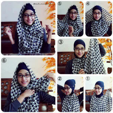 Tutorial Jilbab Monochrome | kreasi cara memakai jilbab monochrome segi empat Tutorial Jilbab Monochrome | kreasi cara memakai jilbab monochrome segi empat