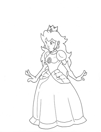 Coloring Pages Princess Peach Game title=