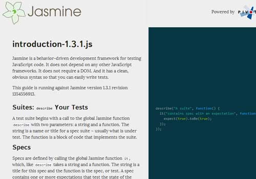 Jasmine ~ 43 Useful and Time Saving Web Development Kits and Frameworks Jasmine ~ 43 Useful and Time Saving Web Development Kits and Frameworks