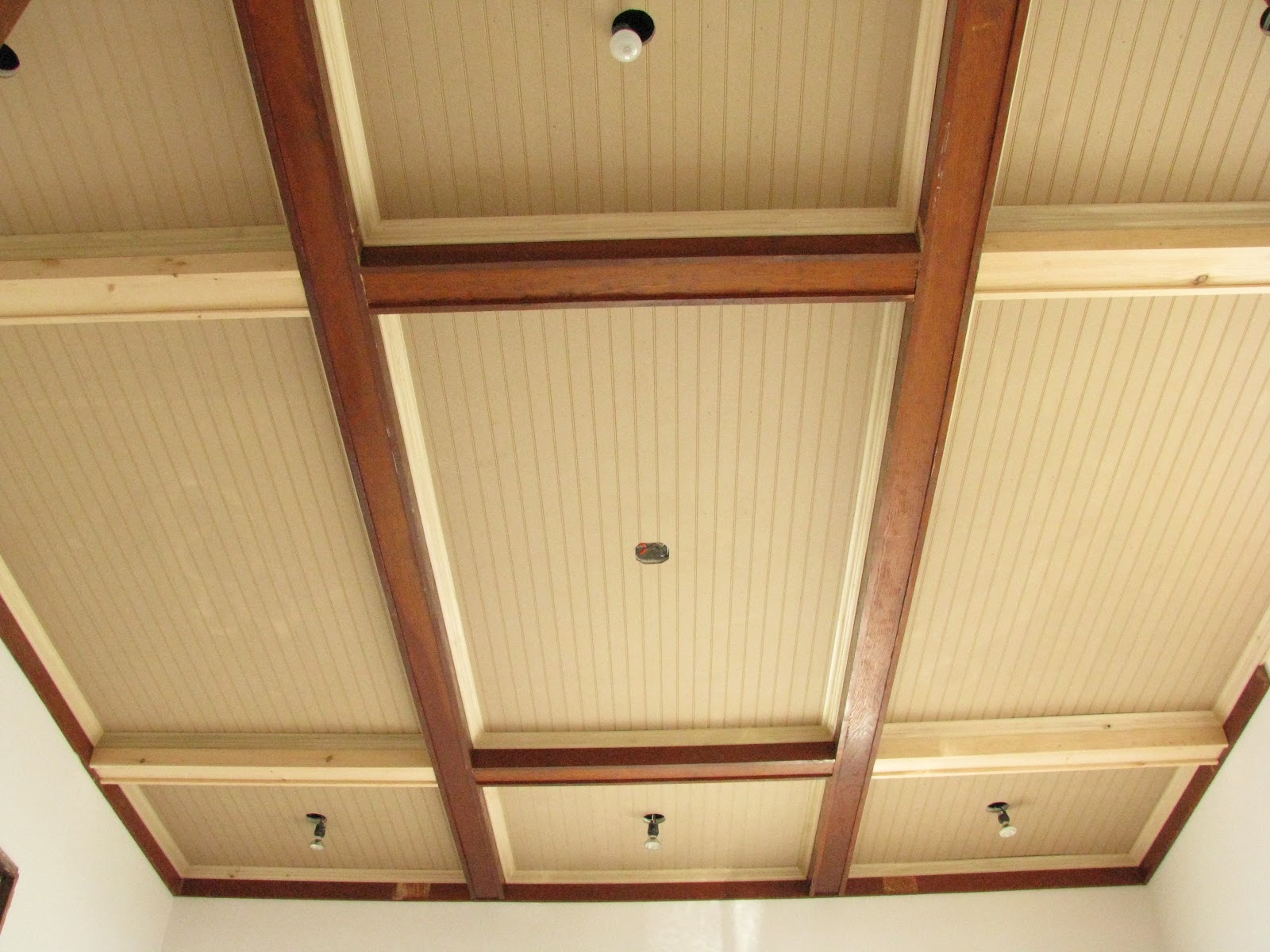 Serendipitous Home Coffered Beadboard Ceiling