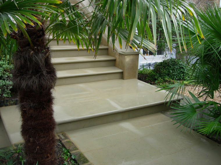 Yorkstone steps and paving