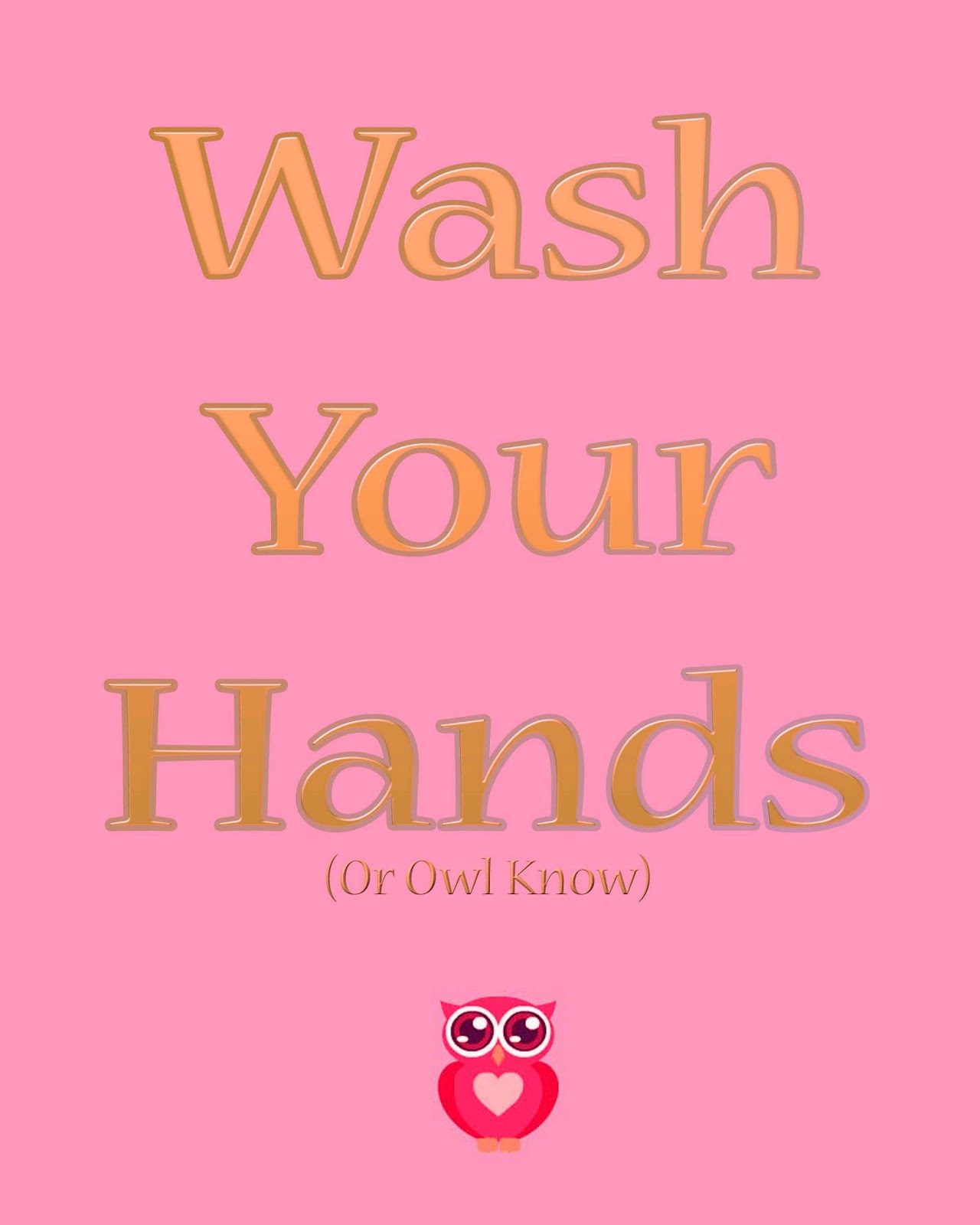 Cjo Photo Printable Bathroom Art 8x10 Wash Your Hands Pink