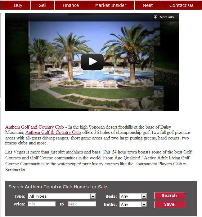 Anthem Homes for Sale, Anthem Country Club, Sun City Anthem