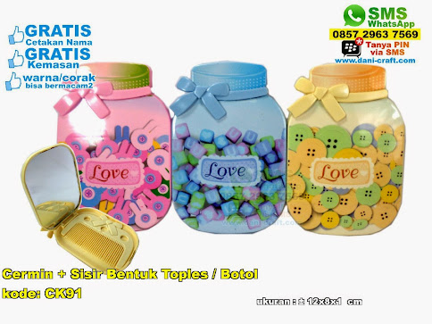 Cermin Sisir Bentuk Toples Botol