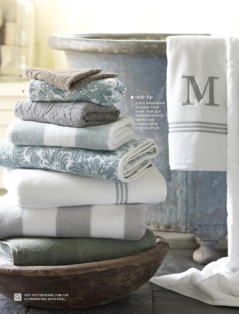 Linge de bain-Pottery barn via Nat et nature