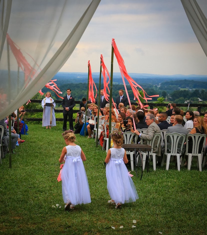 Bluemont Vineyard Flower Girls Walking Bluemont Vineyard Flower Girls Walking