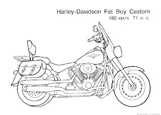 Desenhos para colorir de desenho de motoqueiros com suas harley davidson  para colorir 