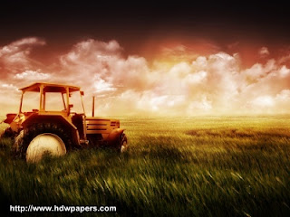 "Tractor on Field", "Meadow", "Lush fields"