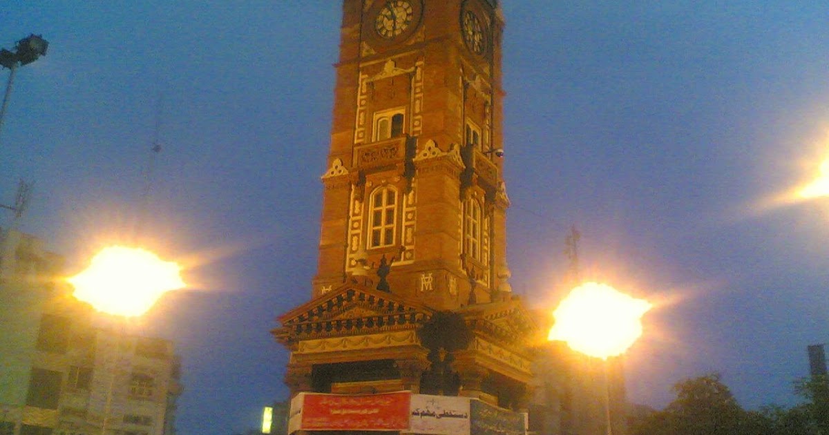entertainment clock tower of faisalabad in the evening.....