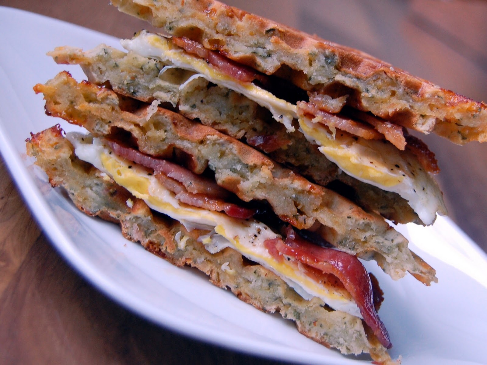 Cassie Craves Savory Waffle Breakfast Sandwiches