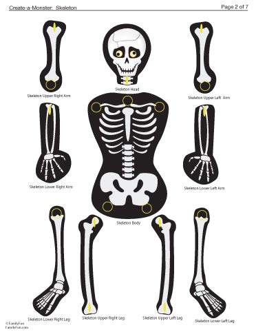 Halloween Skeleton Template Cut Out